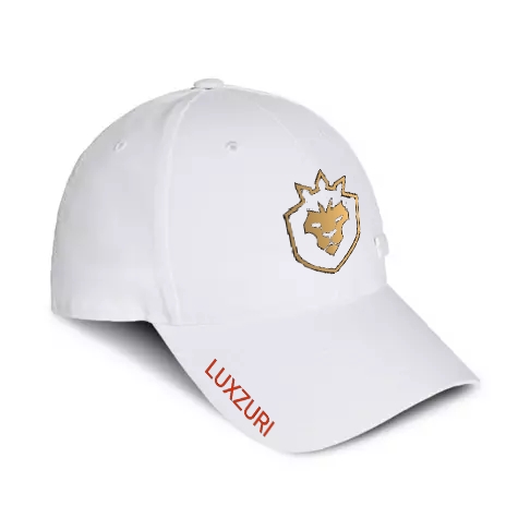 White cap with gilden emblem