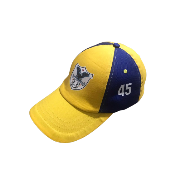 Yellow and blue cap