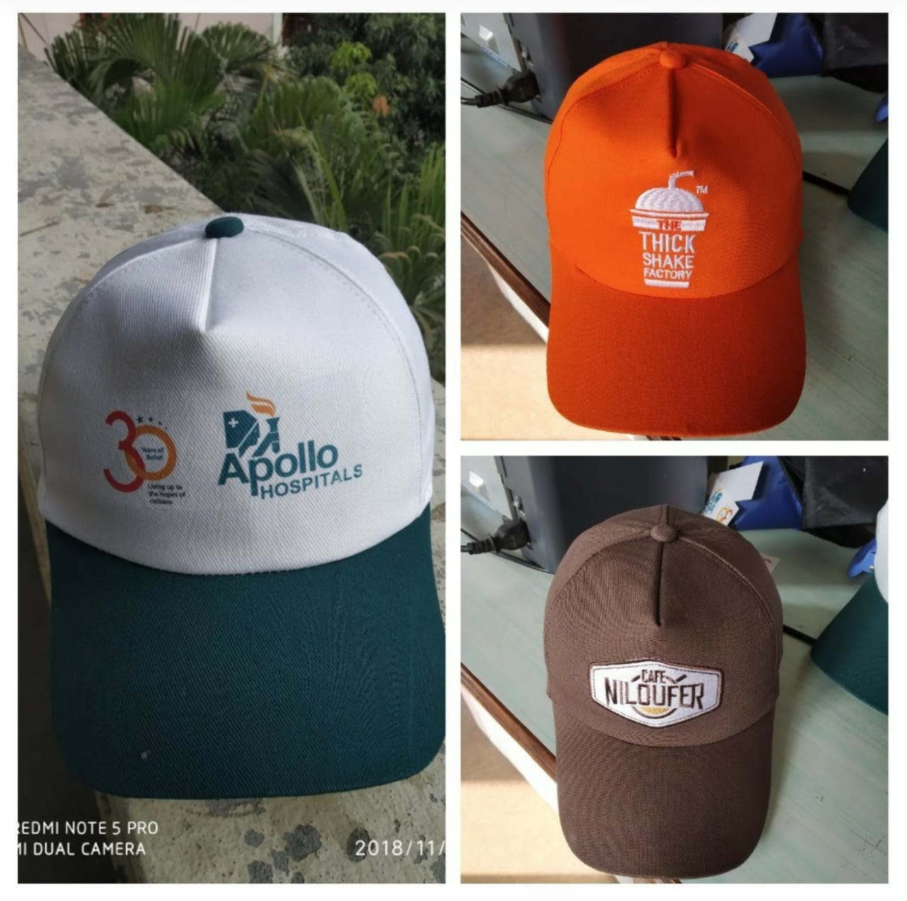 Collection of three caps
